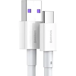 Кабель Baseus USB2.0AM-Type-C M, 1 м,(20V/3A), (66W) Superior Series Білий (CATYS-02) - мініатюра 2