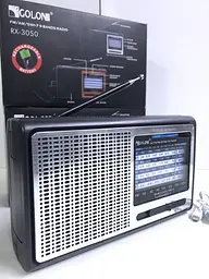 Радіоприймач акумуляторний потужність 3+3 Вт FM радіо з телескопічною антеною механічне керування GOLON RX-3060 - мініатюра 2