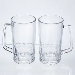 Набір кухлів для пива Yiwu Patterned Stein скляних 2 штуки по 530 мл кружки для пива скло з ручками міцний посуд HP-17-61