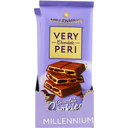 Шоколад Millennium Very Peri молочний з начинкою та печивом 95 г - мініатюра 3