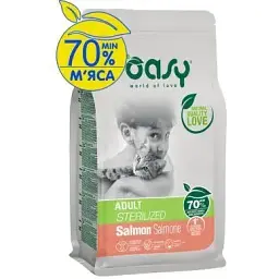 Сухий корм для кішок Oasy LIFESTAGE Sterilized лосось 300 г (8053017347974)
