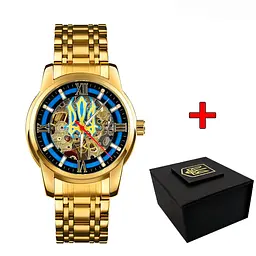 Чоловічий наручний годинник 025 Sharp Gold Blue. Awarder acs0031820