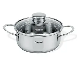 Каструля BAMBINO зі скляною кришкою Fissman Ø14х6 см kuh0007829 - мініатюра 1