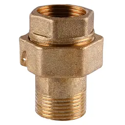 Згін американка пряма латунна 3/4″ВР х 3/4″ЗР ливарна з паранітовою прокладкою 1503Б - мініатюра 2
