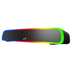 Саундбар Genius 200BT, Black, 4 Вт, 3.5 мм / Bluetooth 5.1, RGB підсвічування (10 режимів), дротовий пульт, живлення від USB