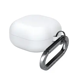 Силіконовий чохол для навушників Samsung Galaxy Buds Core, Hang Case, білий, ультратонкий захисний кейс товщиною 2 мм, захист від подряпин, пилу та ударів, компактний, з карабіном для кріплення, ArmorStandart (ARM88046)