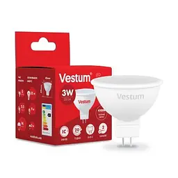 Лампочка Vestum MR16 3W 4100K 220V GU5.3 (1-VS-1501) - мініатюра 2