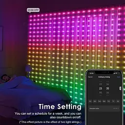 Розумна гірлянда-штора Sun Lamp Smart 3x3 м RGB з управлінням Bluetooth - мініатюра 3