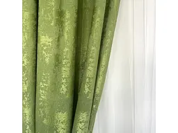 Мармурові жакардові штори зеленого кольору на тасьмі 2шт. 150х270 ALBO pbe0052499 - мініатюра 8