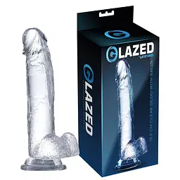 Фаломімет Glazed With Balls на присоску, 15,5 см (прозорий) - мініатюра 5