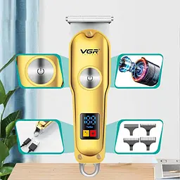Машинка для стрижки VGR V-056 3 насадки від USB (44683-V-056_601) - мініатюра 3