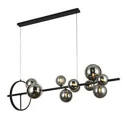 Люстра LED Levistella 918LP267-10 BK+BK, 10 плафонов, чорний метал, скло, сучасний стиль для дому - мініатюра 2