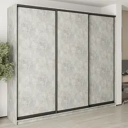 Шафа-купе тридверна MebelStar Комбо BG 3ДСП 270x45x240 см Бетон (MBS-9497)