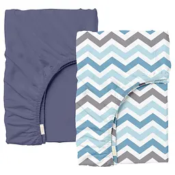 Набір простирадло на резинці 140х200 DARK BLUE / BLUE ZIGZAG COSAS (4822052058619)