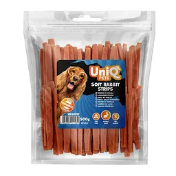 Ласощі для собак UniQ PETS М'які смужки з м'яса кролика 500 г