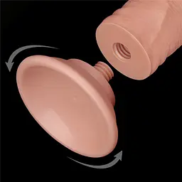 Фалоімітатор Lovetoy Sliding Skin Dual Layer Dong 8" 20 см тілесний - мініатюра 14