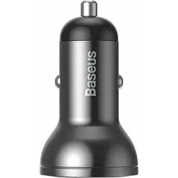 Автомобільний зарядний пристрій Baseus Digital Display Dual USB 4.8A 24W grey (CCBX-0G) - мініатюра 3