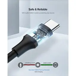 Дата кабель USB 2.0 AM to Type-C 1.0m US287 Black Ugreen (60116) - мініатюра 6