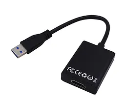 Перехідник USB 3.0 Type-A HDMI AF кабель 20 см чорний - мініатюра 4