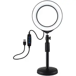 Кільцева USB LED лампа Puluz PU392 6.2+ настільне кріплення 18-28 см