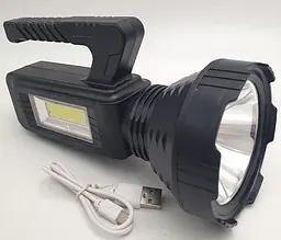 LED Ліхтар прожектор акумуляторний світлодіодний із сонячною батареєю та бічним COB світильником 4 режими освітлення UKC TY-831T