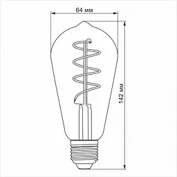 Лампа світлодіодна Videx Filament Дімерна бронза 5W E27 2200K (VL-ST64FASD-05272) - мініатюра 3