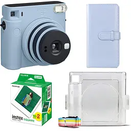 Подарочный набор фотоаппарат Fujifilm Instax Square SQ1, Фотобумага 20 шт, Прозрачный чехол, Фотоальбом 80