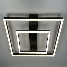 Сучасний LED-світильник у чорному корпусі із двох квадратів 50х50 см | Line F | Арт. 331-500 BK - мініатюра 7