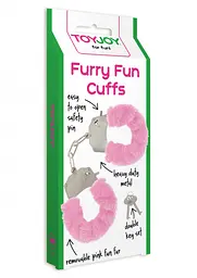 Наручники Toy Joy Furry Fun Cuffs 28 см рожевий - мініатюра 4