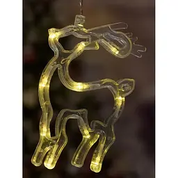 Гірлянда-штора з формами дзвіночка, ялинки та оленя 12 PCS light 30 біла (GR- 46_296) - мініатюра 4