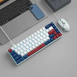 Ігрова механічна дротова клавіатура MageGee MK-Box / 60% /68 клавіш / Red Switch / Blue - мініатюра 4