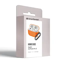 Силіконовий чохол для навушників Apple AirPods Pro 3, Hang Case, помаранчевий, ультратонкий захисний кейс товщиною 2 мм, захист від подряпин, пилу та ударів, компактний, з карабіном для кріплення, ArmorStandart (ARM88278) - мініатюра 8