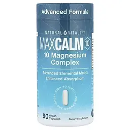 Комплекс магнію Natural Vitality CALM MaxCalm10 300 мг 90 веганських капсул