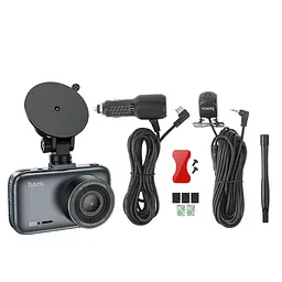 Автомобільний відеореєстратор Hoco DV6 Driving Recorder with 3 (with rear camera) Black - мініатюра 7