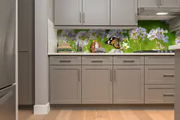Кухонний фартух Польові квіти для кухні наклейка ПВХ метелик луг Зелений 65х250 см Happy Pocket Z180437 - мініатюра 6
