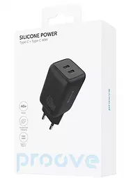 Зарядний пристрій Proove Silicone Power 40W (Type-C + Type-C) black (WCSP4020001) - мініатюра 4