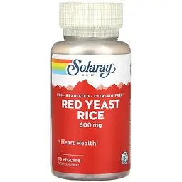Червоний дріжджовий рис Solaray Red Yeast Rice 600 мг 90 веганських капсул