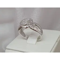 Золоте кільце з діамантами. 110220Б 17,5 - мініатюра 4