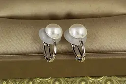 Сережки кліпси Xuping Jewelry половинка перлини 1,6 см сріблясті