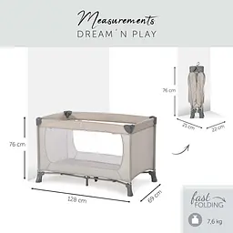 Дитячий манеж Hauck Dream N Play Beige, бежевий (60414-4) - мініатюра 5