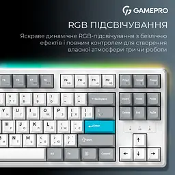 Клавіатура GamePro Asgard Ragnar Keychron Super Red Switch Wireless/Bluetooth/USB White бездротова (MK285WH) - мініатюра 13