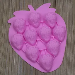 Форма силіконова для випічки Полуниця 6947 18.5х16х2 см рожева - мініатюра 2