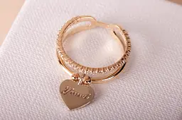 Каблучка з жовтого і білого золота з сердечком 18 K-0245 - мініатюра 3