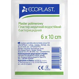 Пластырь медицинский Ecoplast водостойкий бактерицидный 6x10 см