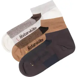 Носки Naturehike NH21FS013 быстро сохнущие 3 пары, M, бежевые, коричневые, черные
