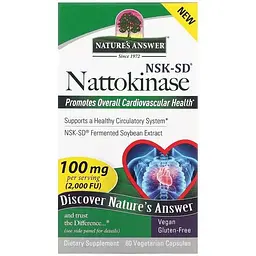 Наттокіназа Nature's Answer Nattokinase 100 мг 60 капсул - мініатюра 2