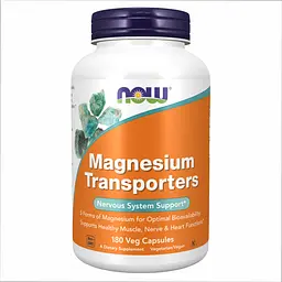 Магній Now Foods Transporters 180 веганських капсул для м’язів і нервової системи