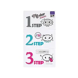 Набір для очищення пор 3-шага Holika Holika Pig Clear Blackhead 3-step kit (no water) від чорних цяток