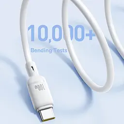 Дата кабель Baseus Silky Series OS Fast Charging USB to Type-C 100W (2m) (P10377703) Moon White - мініатюра 2
