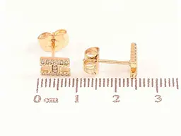 Сережки Xuping пусети позолота 18K "Буква H з кристалами" 285897 - мініатюра 2